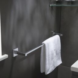 GoodHome Alessano Silver Effect Iron & Steel Wall-Mounted Towel Rail (W)43.5Cm - thumbnail 2