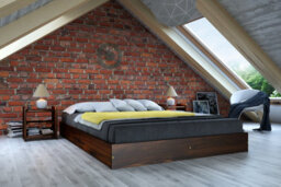 Nodax Super King Bed Frame, F9, Solid Pine Wood, Easy Assembly, Sturdy Slats & Extra Support Legs, 6Ft, Walnut Finish - thumbnail 2
