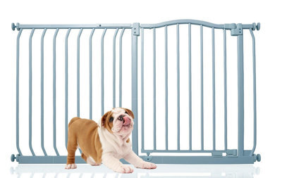 Bettacare Curved Top Dog Gate, 125Cm - 134Cm, Matt Grey, Pressure Fit Pet Gate For Dog And Puppy, Pet And Dog Barrier - image 1