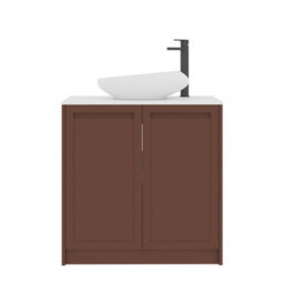 Royal Bathrooms Royal Bathroom Elmore 800mm Terracotta Clay Freestanding Bathroom Vanity Unit 2 Door Plain White Worktop With Nova Basin - thumbnail 7