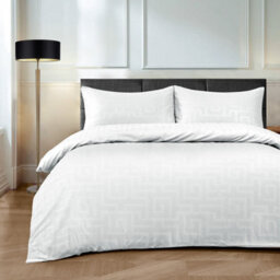 Velosso White Helios Duvet Cover And Pillowcase Set Single - thumbnail 1