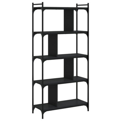 Berkfield Industrial Bookcase 5-Tier Black 76X32X158 Cm Engineered Wood - image 1