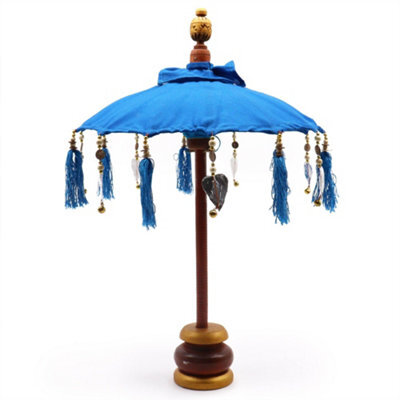 Serenityy Bali Home Decor Parasol - Handcrafted Cotton - Turquoise - 68Cm X 40Cm - image 1