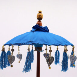 Serenityy Bali Home Decor Parasol - Handcrafted Cotton - Turquoise - 68Cm X 40Cm - thumbnail 3