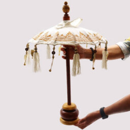 Serenityy Bali Home Decor Parasol - Handcrafted Cotton - Turquoise - 68Cm X 40Cm - thumbnail 8