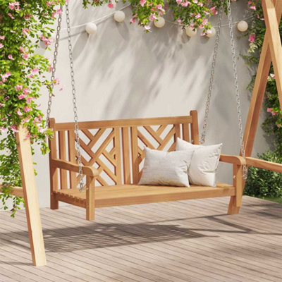 Walplus Swing Bench Other Brown 114 X 60 X 64 Cm Solid Teak Wood - image 1