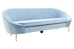 Orsina 3 Seat Aqua Blue Velvet Sofa - thumbnail 4