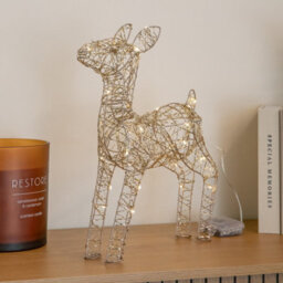 Samuel Alexander 38Cm Gold Twist Light Up Baby Reindeer Christmas Decoration With Leds - thumbnail 4