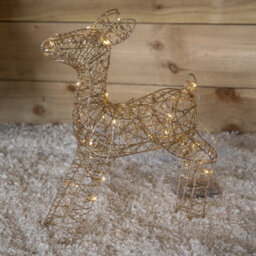 Samuel Alexander 38Cm Gold Twist Light Up Baby Reindeer Christmas Decoration With Leds - thumbnail 7