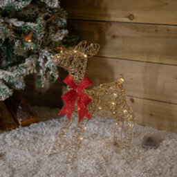 Samuel Alexander 38Cm Gold Twist Light Up Baby Reindeer Christmas Decoration With Leds - thumbnail 3