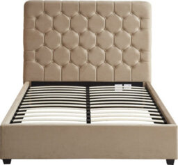 Seconique Madison 5' King Size Bed Fawn Velvet Fabric - thumbnail 3