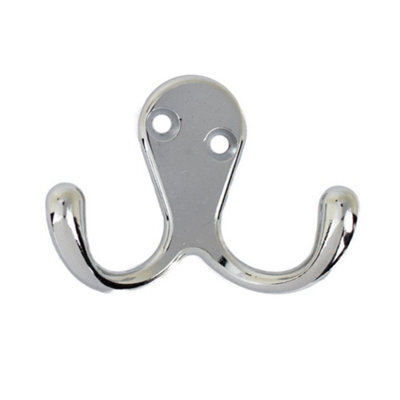 Fort Fasteners Robe Hooks Twin Chrome Plated Pack Of 2
