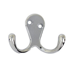 Fort Fasteners Robe Hooks Twin Chrome Plated Pack Of 2