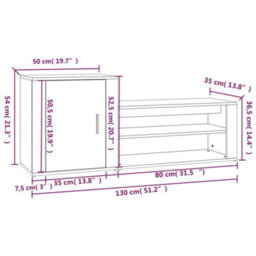 Berkfield Shoe Cabinet Grey Sonoma 130X35X54 Cm Engineered Wood - thumbnail 9