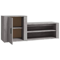 Berkfield Shoe Cabinet Grey Sonoma 130X35X54 Cm Engineered Wood - thumbnail 5