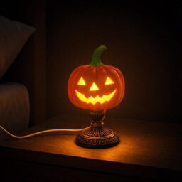 Halloween Pumpkin Table Lamp, Jack-O-Lantern Night Light, Vintage Style, Usb Powered, Desktop Decorative Ornament (Pumpkin)