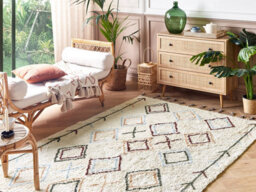 Beliani Rug Corum Beige 140 X 200 Cm Cotton - thumbnail 2