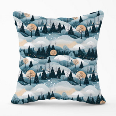 Warren Reed Designer Dreamy Snowy Christmas Scene Cushions 45Cm X 45Cm