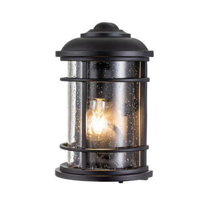 Luminosa Lighting Elstead Feiss Lighthouse Outdoor Wall Lantern Textured Black, Ip44