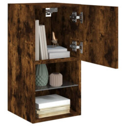 Berkfield Durable Tv Cabinets With Led Lights 2 Pcs Smoked Oak 30.5X30X60 Cm - thumbnail 5