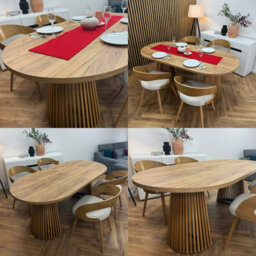 Heze Furniture Ruston Extending Dining Table Scandinavian Style - Gold Craft Oak - thumbnail 7