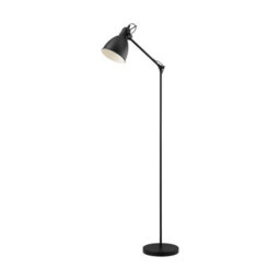 Stylish Adjustable Arm Floor Lamp With Black And White Shade - Perfect For Any Room - thumbnail 1
