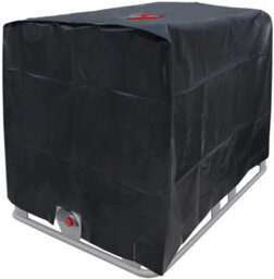 210D Oxford Fabric Tarpaulin, Suitable For 1000 Litre Containers, Waterproof Protective Cover, 120 X 100 116 Cm (Black). - thumbnail 1