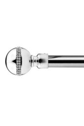 Unknown 16-19mm Bejeweled Extendable Eyelet Metal Curtain Pole Set Chrome 120-210Cm - thumbnail 1