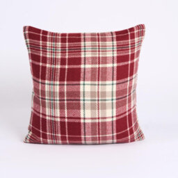 OHS Woven Check Cushion Covers Tartan Pack Of 2 Pillow, 45 X 45Cm - Red - thumbnail 3