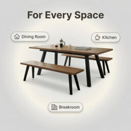 Extendable Dining Table With 2 Benches, 3 Piece Kitchen Dining Set - thumbnail 3