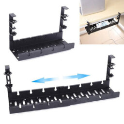 Under Desk Cable Tray Management No-Drill Tidy Wire Cords Storage Rack Organize - thumbnail 6