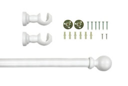 Lister Cartwright 28 mm Eyelet Wooden Curtain Pole Set Fixed Length  (Linen White Traditional Ball, 240 Cm) - thumbnail 3