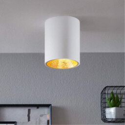 CGC Lighting Cgc Sandra White Cylinder Ceiling Spotlight With Gold Inner Reflector - thumbnail 1