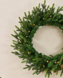 Werchristmas 60 Cm Pre-Lit Douglas Fir Artificial Christmas Wreath, 60 Warm White Leds - thumbnail 2