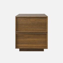 Sweeek - Wood Effect Bedside Table With 2 Walnut Drawers L 42 X D 38 X H 48Cm - Kuba - thumbnail 2