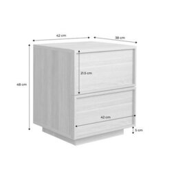 Sweeek - Wood Effect Bedside Table With 2 Walnut Drawers L 42 X D 38 X H 48Cm - Kuba - thumbnail 5