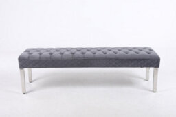 Modernique Precious Velvet Stitched Dining Bench 155 Cm In Grey - thumbnail 1