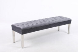 Modernique Precious Velvet Stitched Dining Bench 155 Cm In Grey - thumbnail 2