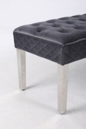 Modernique Precious Velvet Stitched Dining Bench 155 Cm In Grey - thumbnail 7