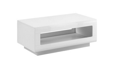 Arte Tulsa Stylish Coffee Table In White Gloss - W1100mm X H440mm X D600mm - image 1