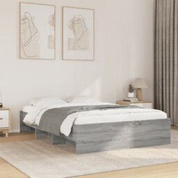 Berkfield Bed Frame Without Mattress Grey Sonoma 120X190 Cm Small Double Engineered Wood - thumbnail 1