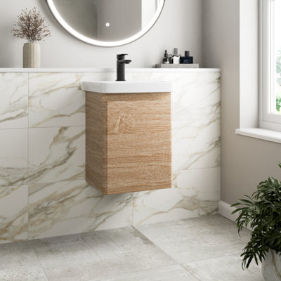 Affine Wall Mounted Bathroom Vanity Unit & Basin Sink Storage Furniture Cabinet 400mm - image 1