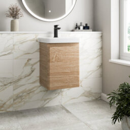 Affine Wall Mounted Bathroom Vanity Unit & Basin Sink Storage Furniture Cabinet 400mm - thumbnail 1
