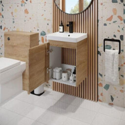 Affine Wall Mounted Bathroom Vanity Unit & Basin Sink Storage Furniture Cabinet 400mm - thumbnail 3
