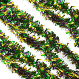 Neel Blue Multicolour Metallic Shiny Christmas Tinsel Garland For Xmas Tree & Home Decorations, 2M X 9Cm - thumbnail 1