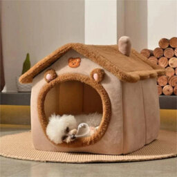 Small-Pet Cat Kitten Dog Beds Washable Warm House Cave - thumbnail 3