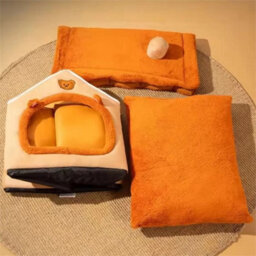 Small-Pet Cat Kitten Dog Beds Washable Warm House Cave - thumbnail 2