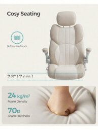 Songmics Office Chair, Ergonomic Gaming Chair, Adjustable Headrest, Tilt Function, Foldable Armrests, Swivel Castors - thumbnail 4