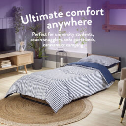 Slumberdown Coverless Comfort Duvet King 10.5 Tog 2N1 Design Matching Pillowcases Reversible All Year Round Navy Printed Washable - thumbnail 7