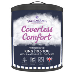 Slumberdown Coverless Comfort Duvet King 10.5 Tog 2N1 Design Matching Pillowcases Reversible All Year Round Navy Printed Washable - thumbnail 1